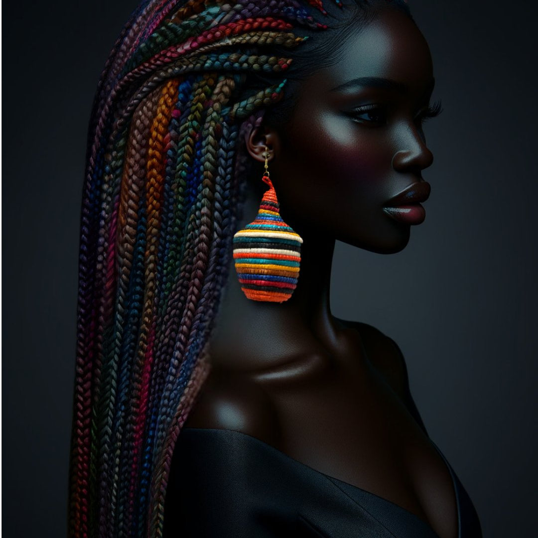 Tajiri Sana Bambaro Basket Earrings - Colorful - Trufacebygrace