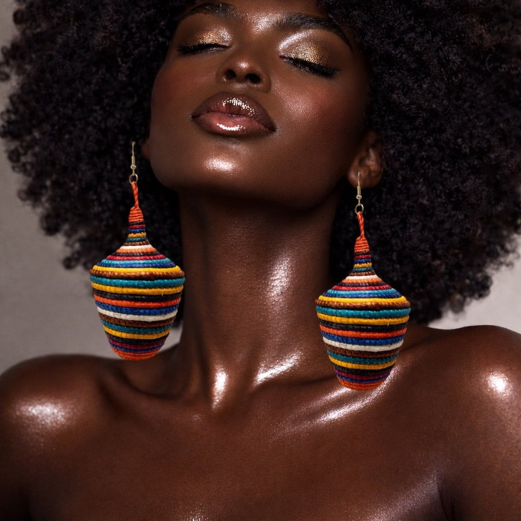 Tajiri Sana Bambaro Basket Earrings - Colorful - Trufacebygrace
