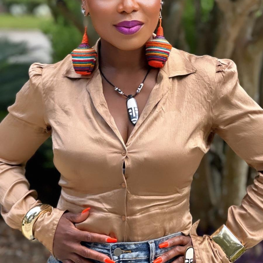 Tajiri Sana Bambaro Basket Earrings - Colorful - Trufacebygrace