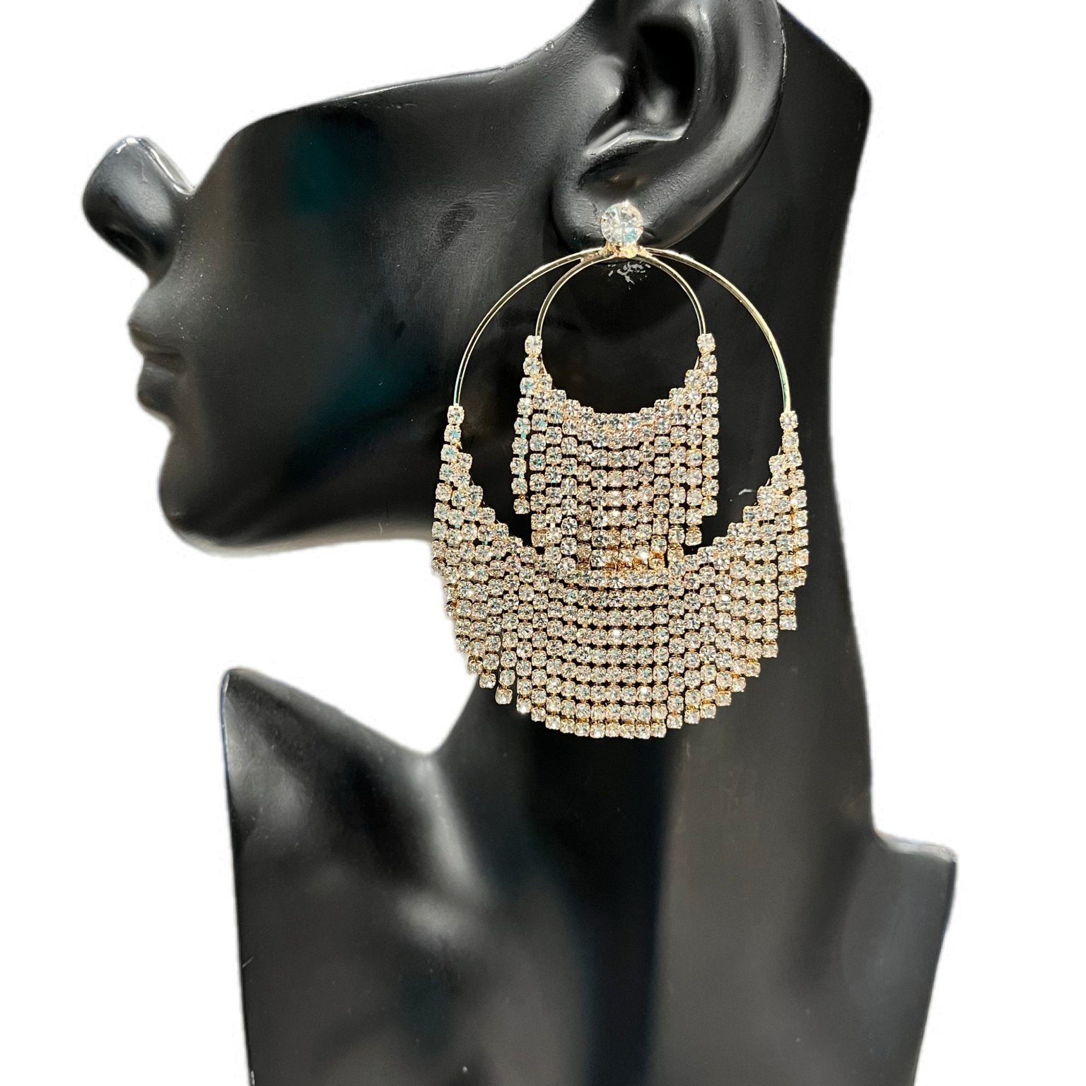 Tassel Me Rhinestone Statement Earrings - Trufacebygrace