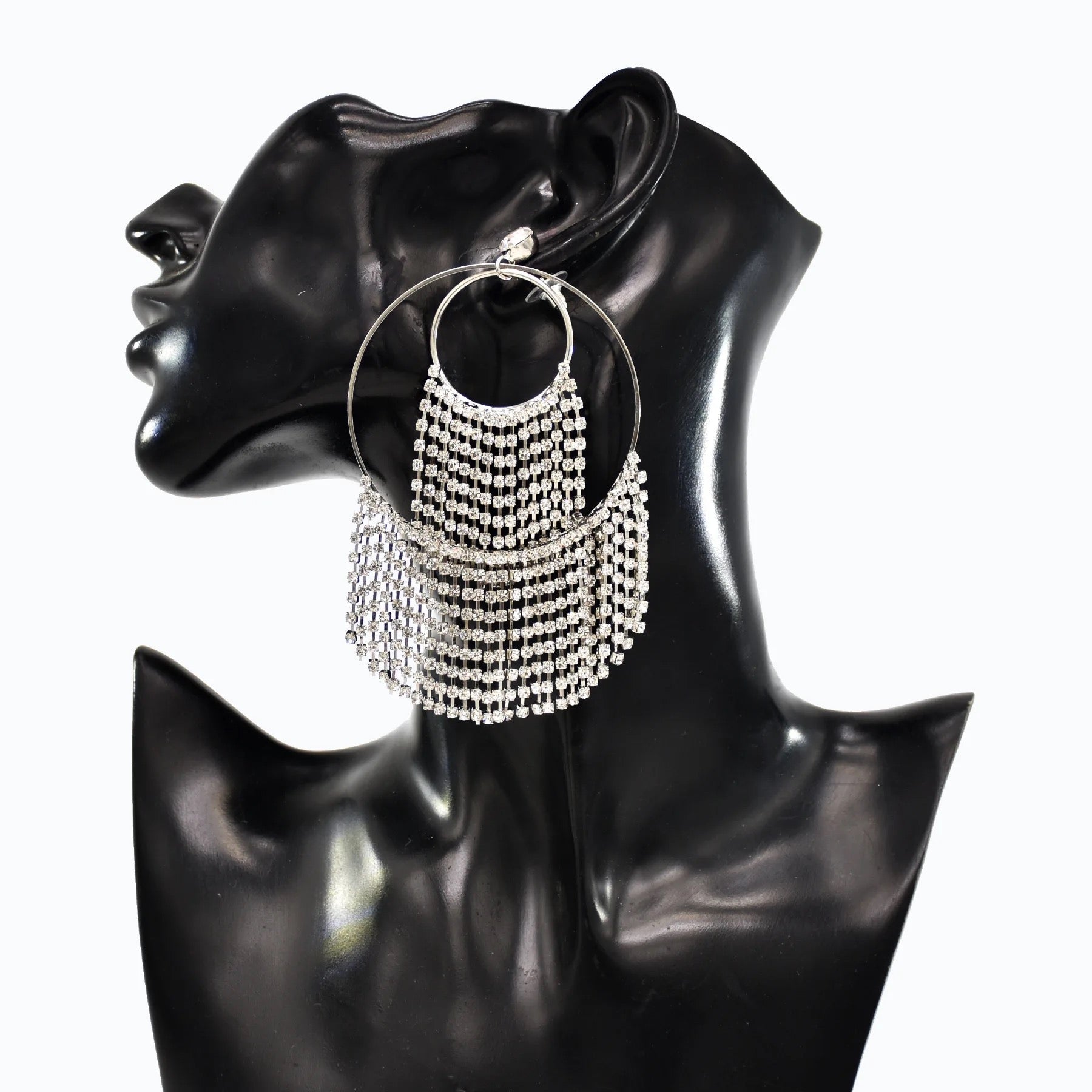Tassel Me Rhinestone Statement Earrings - Trufacebygrace