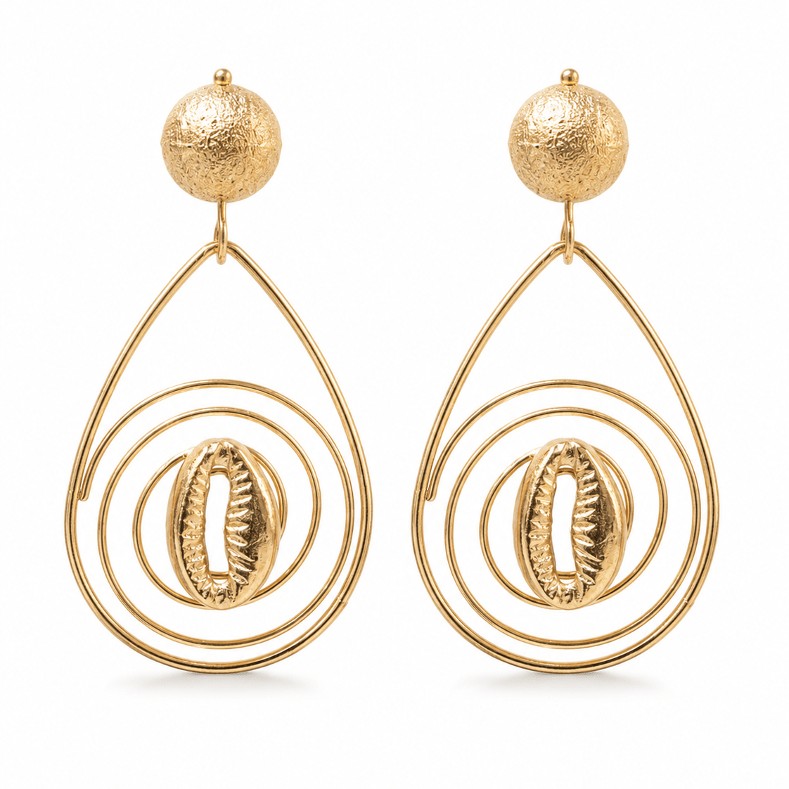 Teardrop Cowry Earrings - Trufacebygrace