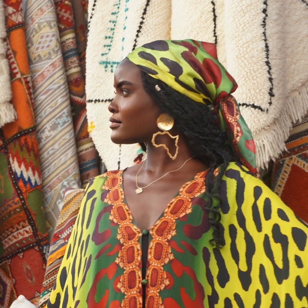 Textured Brass Dome with Africa Map Earrings - Trufacebygrace