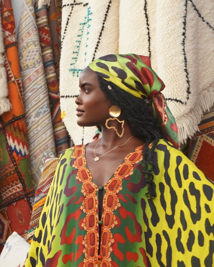 Textured Brass Dome with Africa Map Earrings - Trufacebygrace