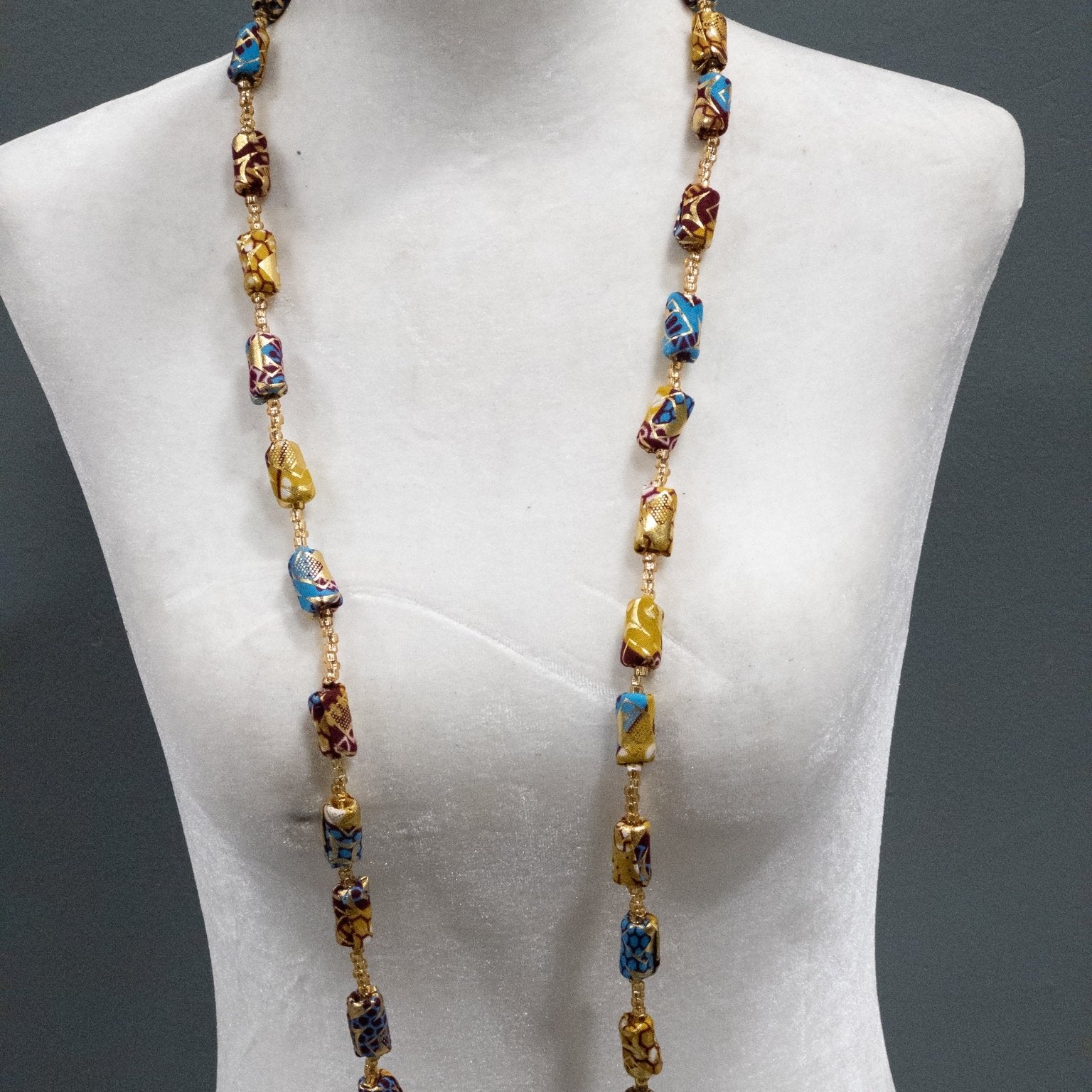 The Gold - Woven Ankara Link Necklace - Trufacebygrace