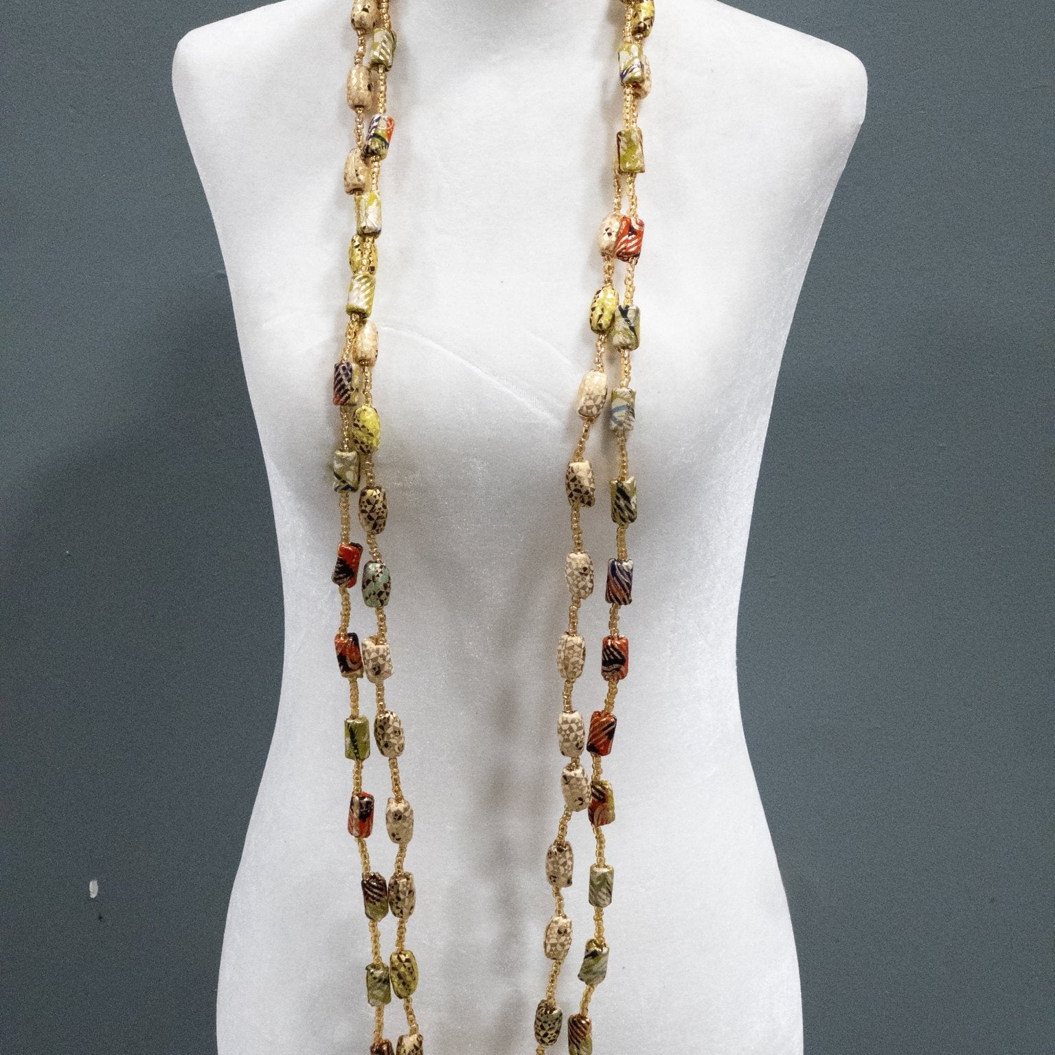 The Gold - Woven Ankara Link Necklace - Trufacebygrace