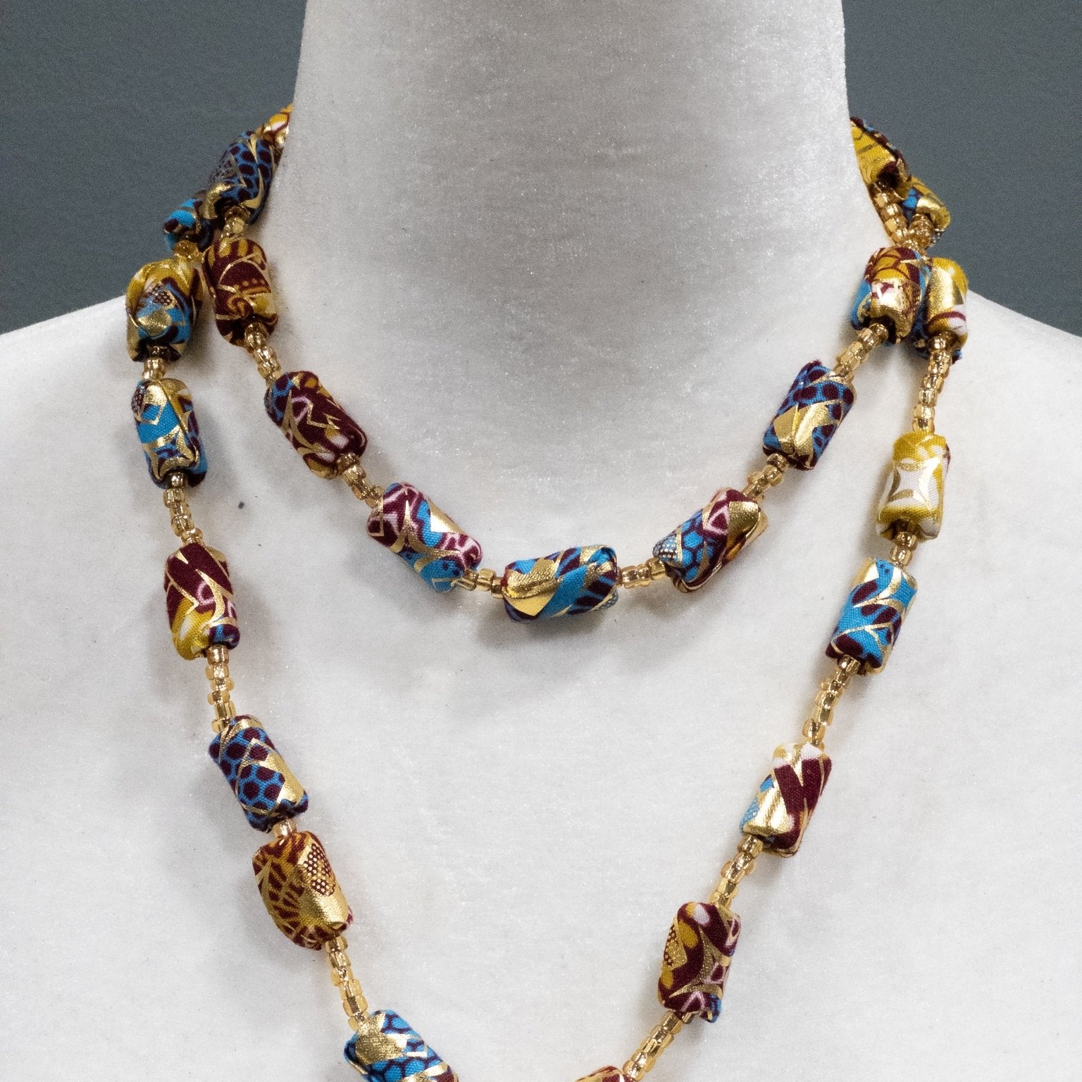 The Gold - Woven Ankara Link Necklace - Trufacebygrace
