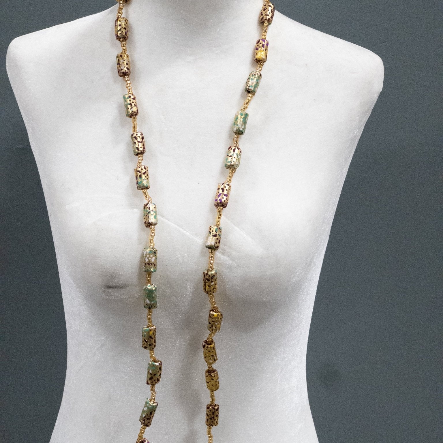 The Gold - Woven Ankara Link Necklace - Trufacebygrace