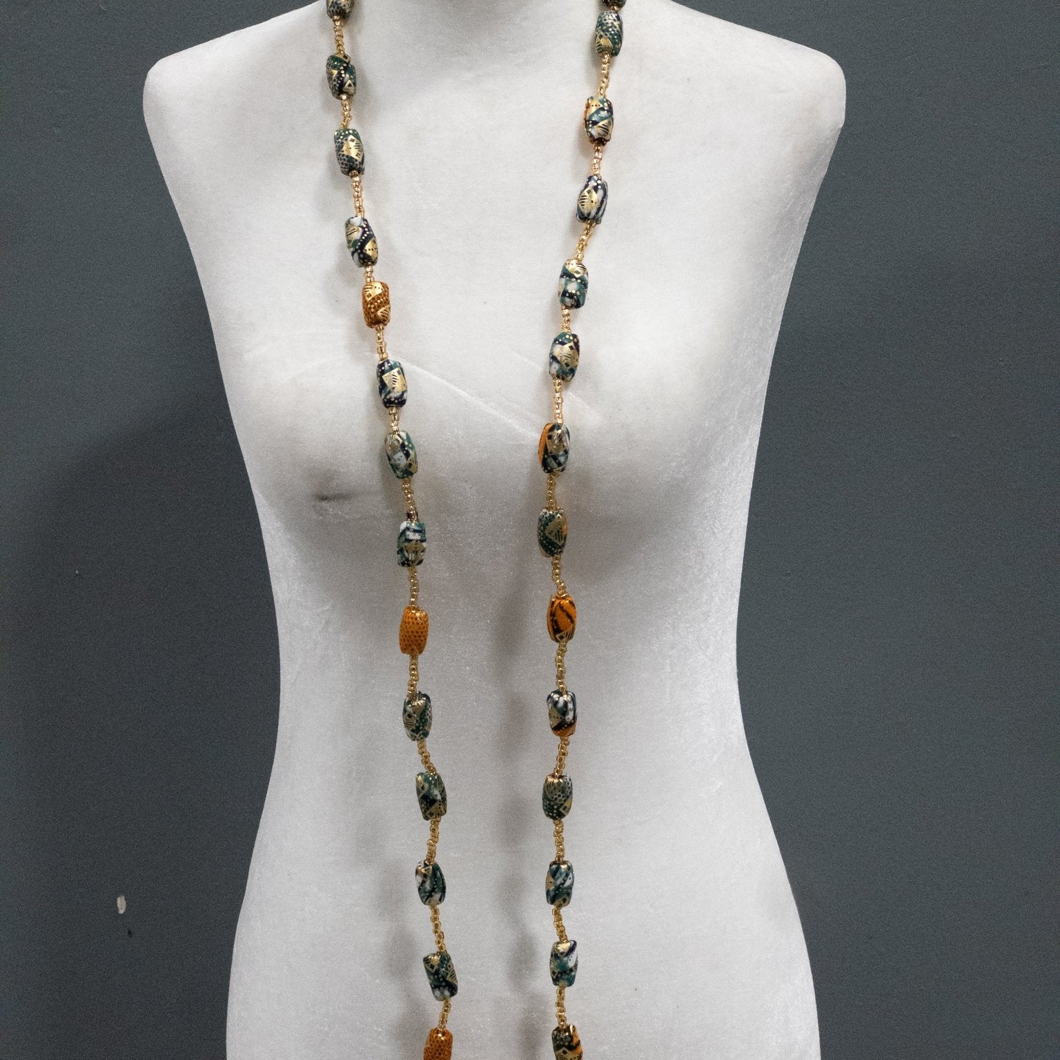 The Gold - Woven Ankara Link Necklace - Trufacebygrace