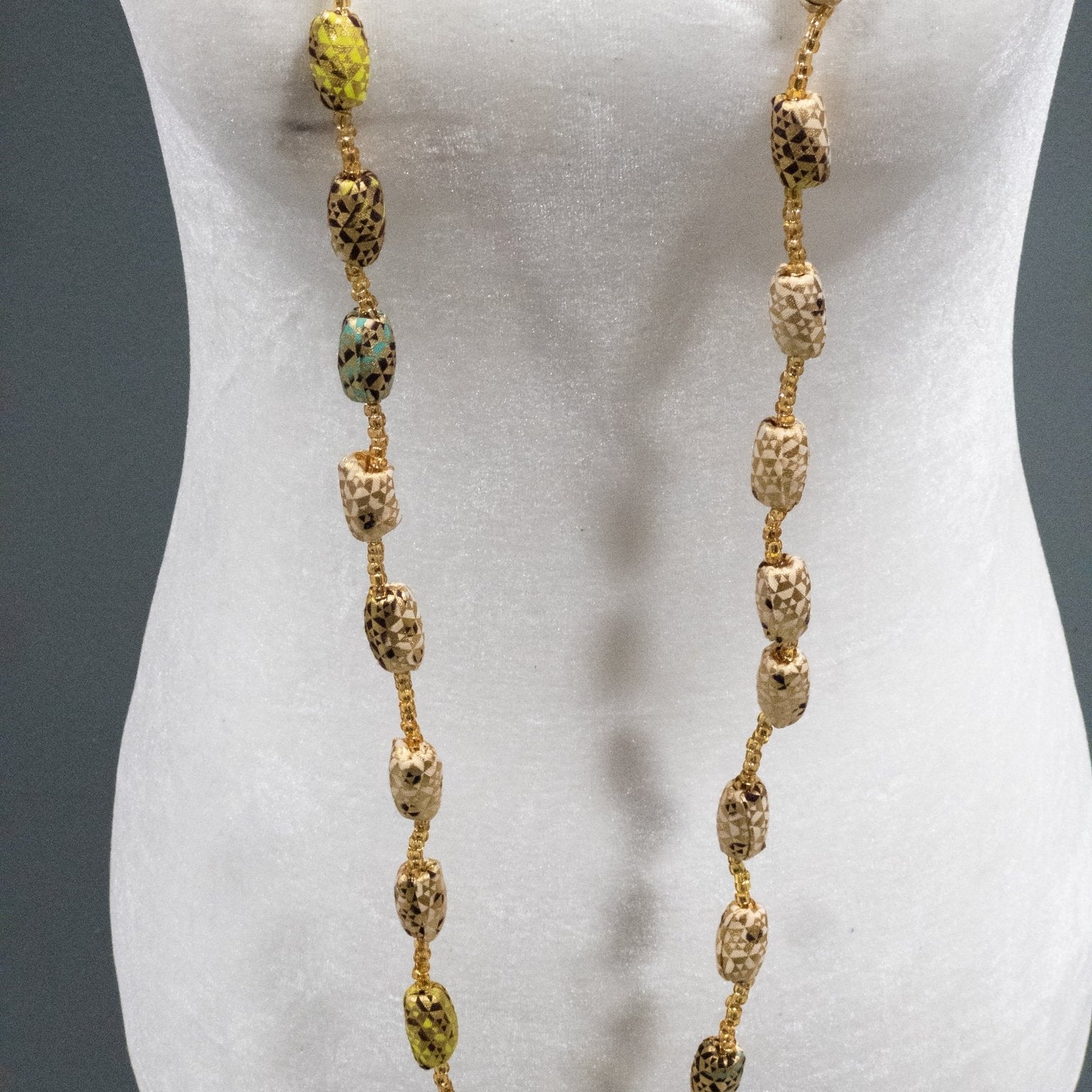 The Gold - Woven Ankara Link Necklace - Trufacebygrace