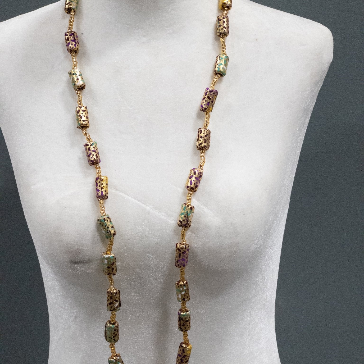 The Gold - Woven Ankara Link Necklace - Trufacebygrace