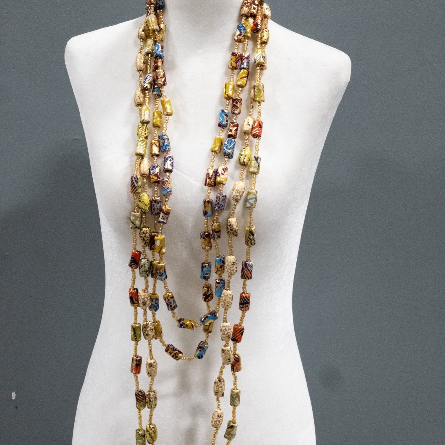 The Gold - Woven Ankara Link Necklace - Trufacebygrace