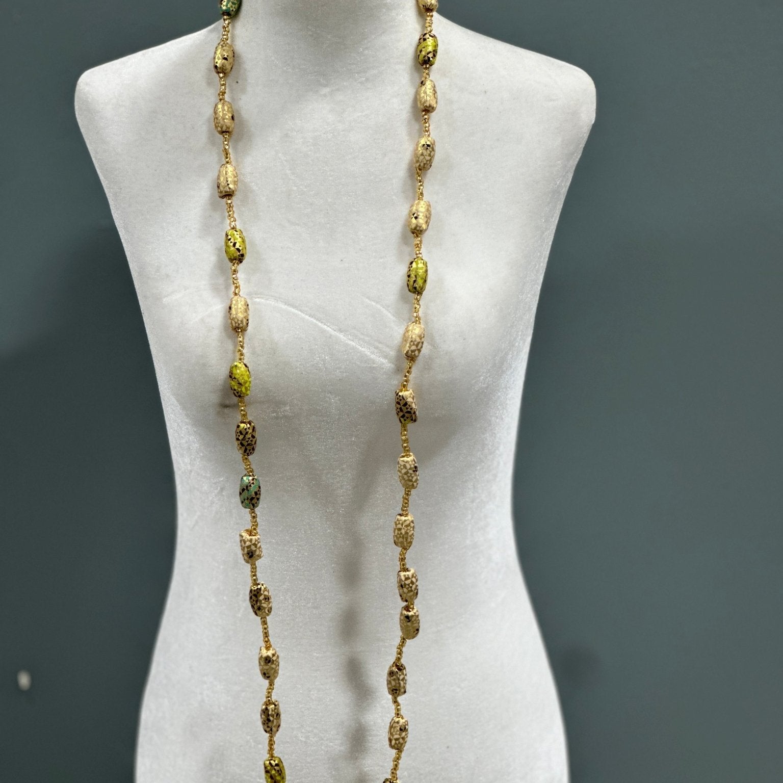 The Gold - Woven Ankara Link Necklace - Trufacebygrace