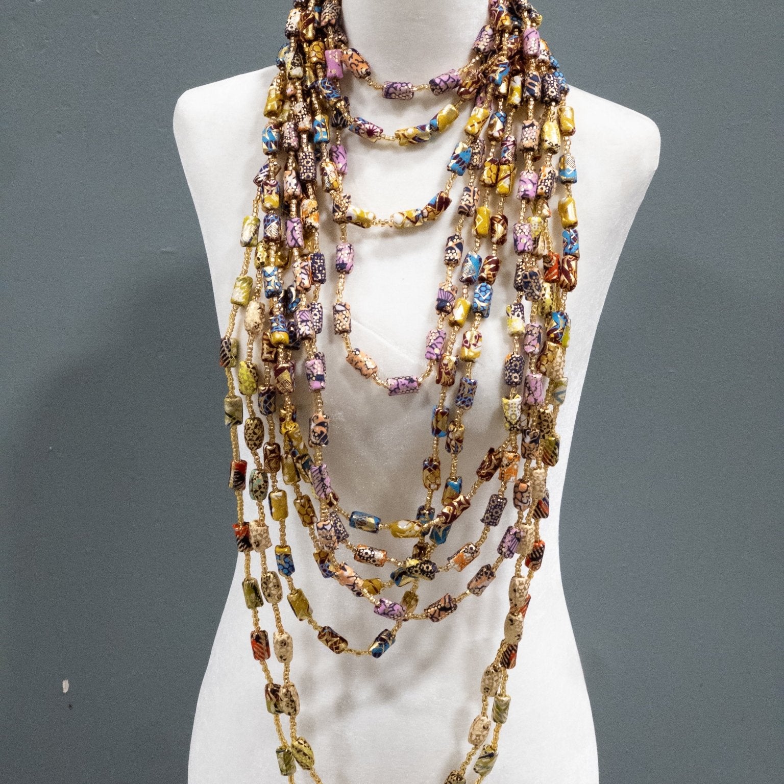 The Gold - Woven Ankara Link Necklace - Trufacebygrace