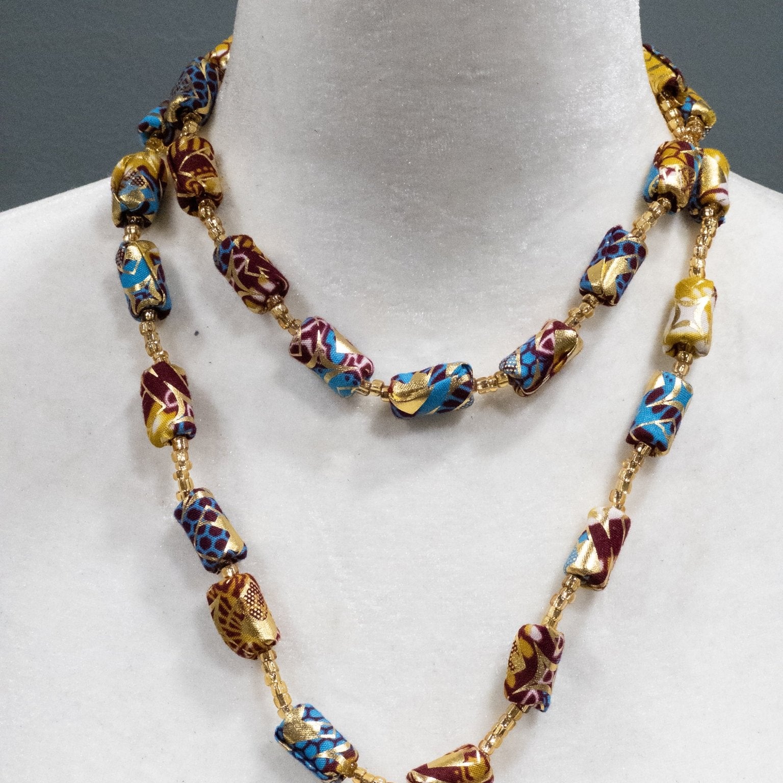 The Gold - Woven Ankara Link Necklace - Trufacebygrace