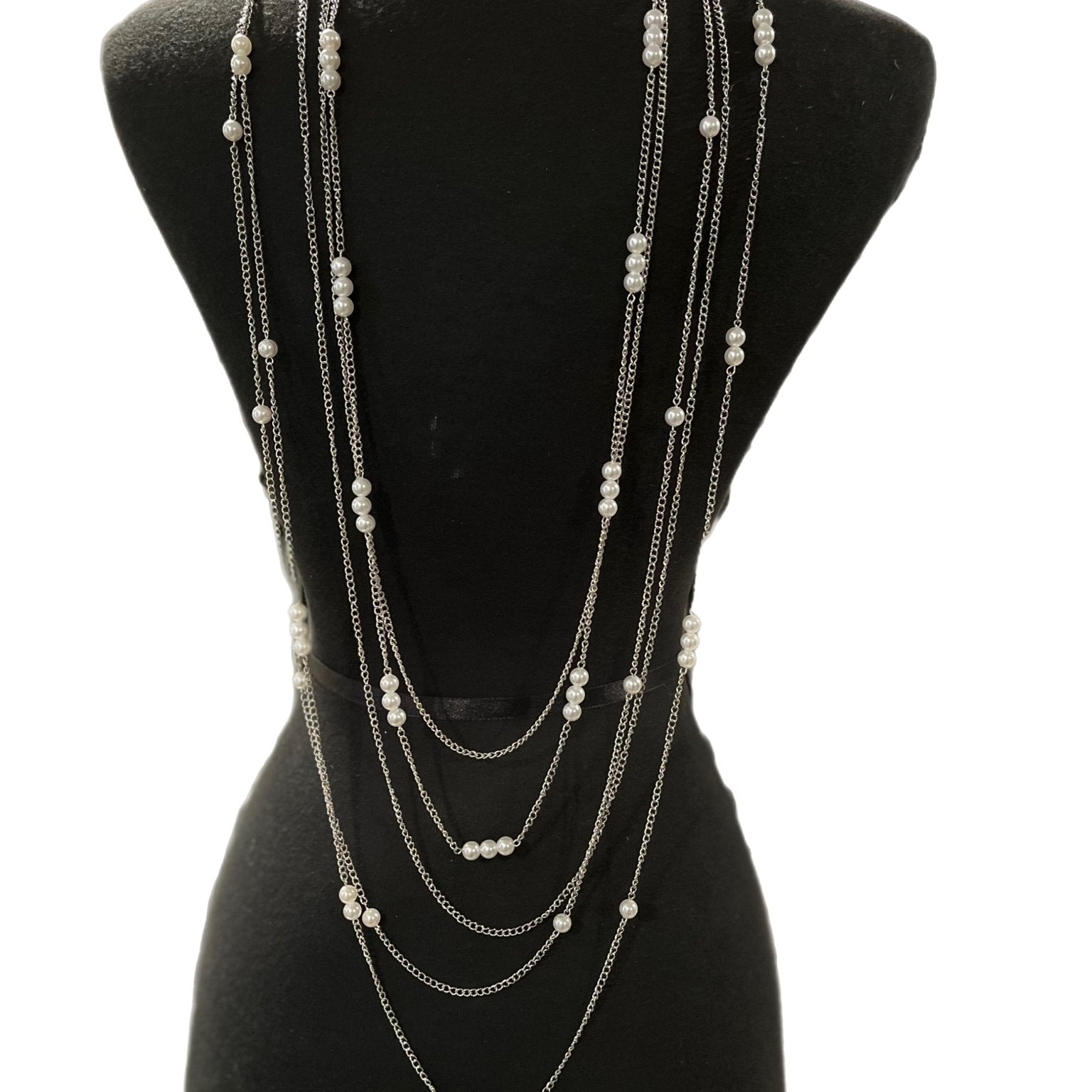The Marquise Multi - Layer Pearl Strand Bib Necklace - Trufacebygrace