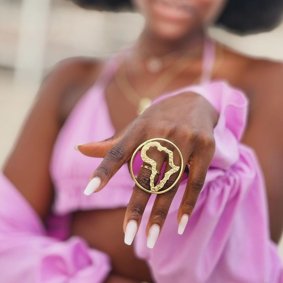 The Motherland / African map circular ring - Trufacebygrace