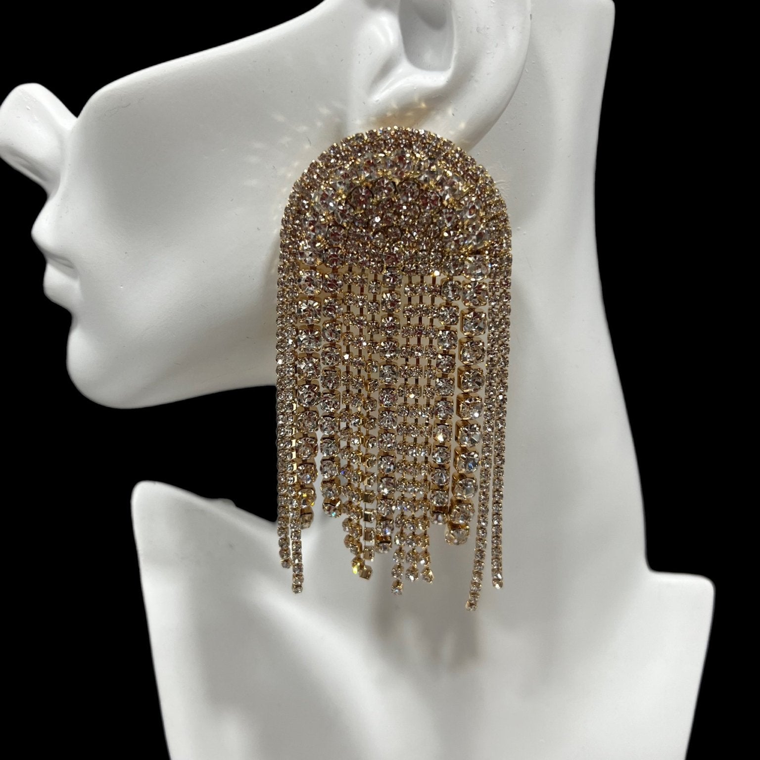 The Rhinestone Arch Earrings - Trufacebygrace