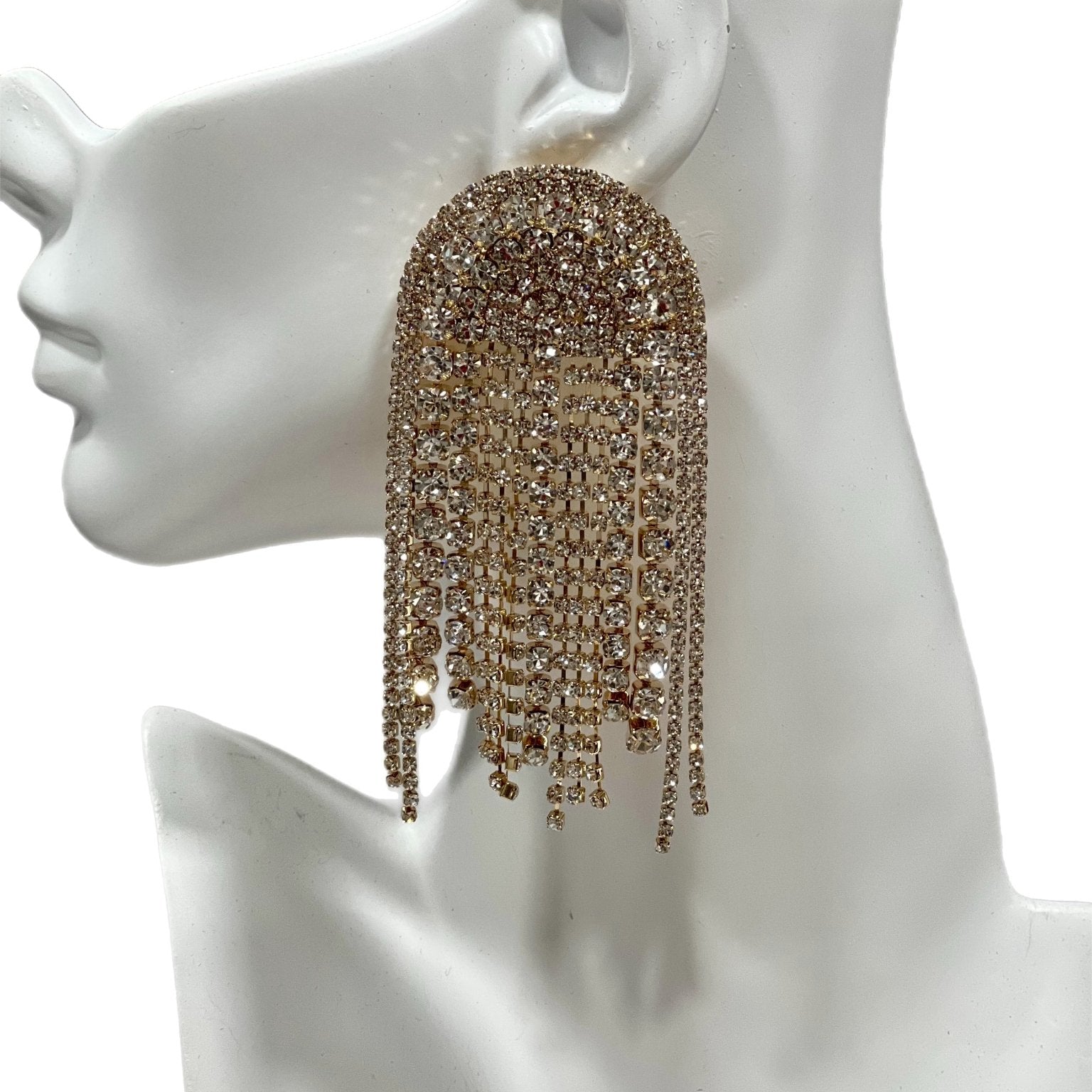 The Rhinestone Arch Earrings - Trufacebygrace