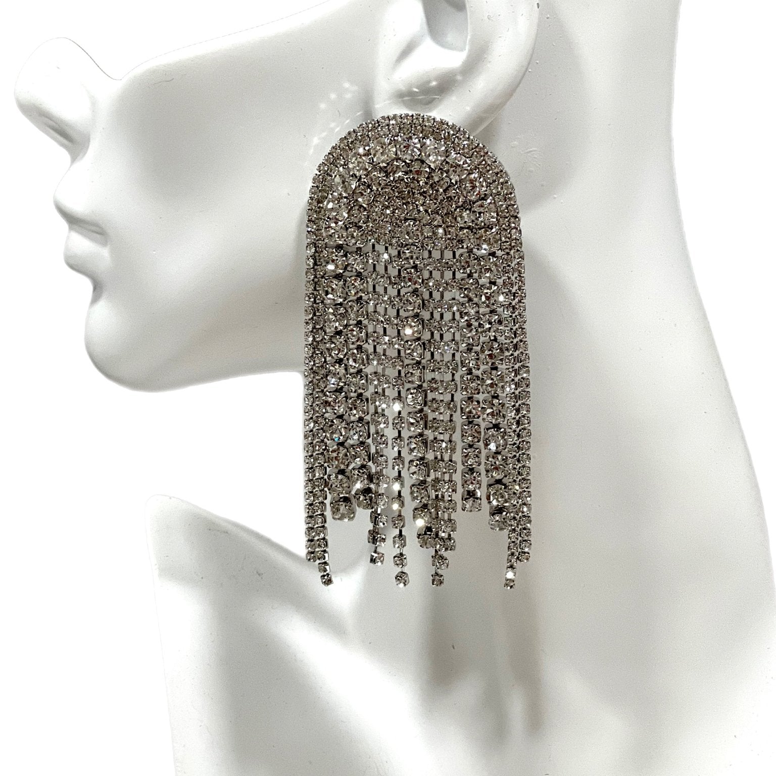 The Rhinestone Arch Earrings - Trufacebygrace
