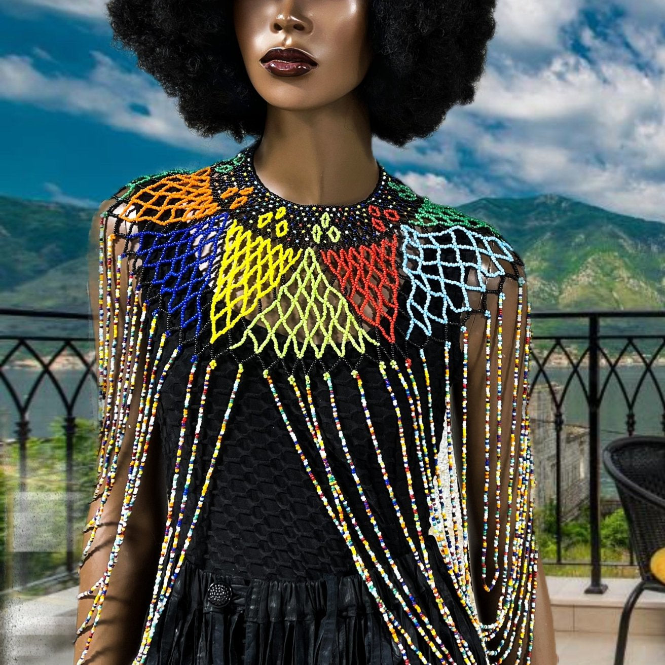 The Zuluzan beaded body piece/ necklace - Trufacebygrace