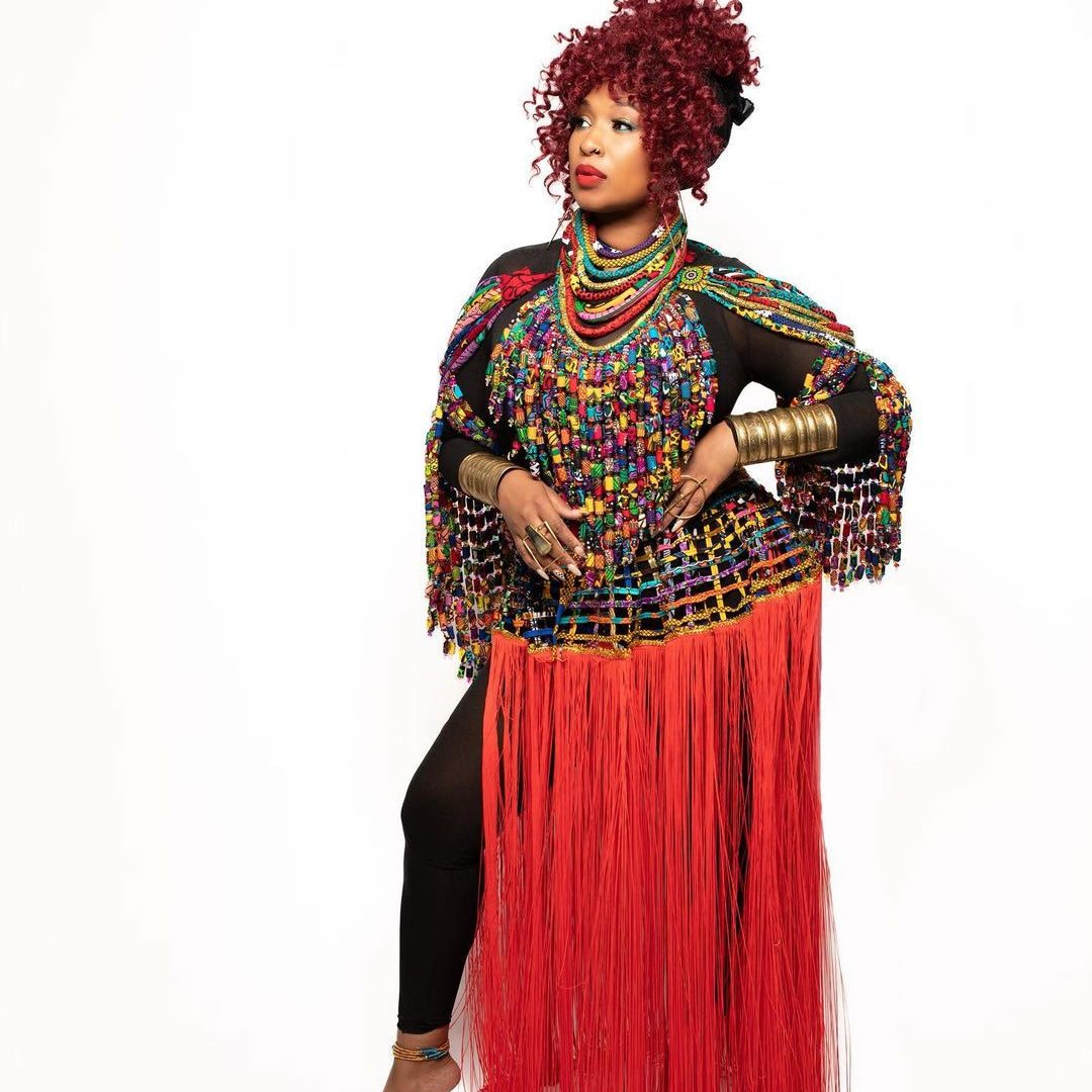 Three Piece Set - Frema Kandy Wrapped Ankara Fabric Neckpieces - Trufacebygrace