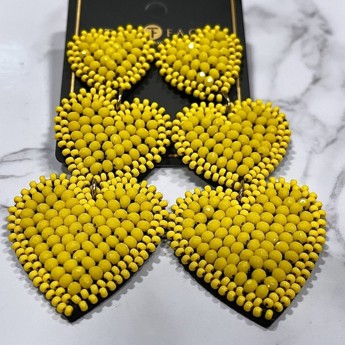 Three tier heart shaped Earrings - Trufacebygrace