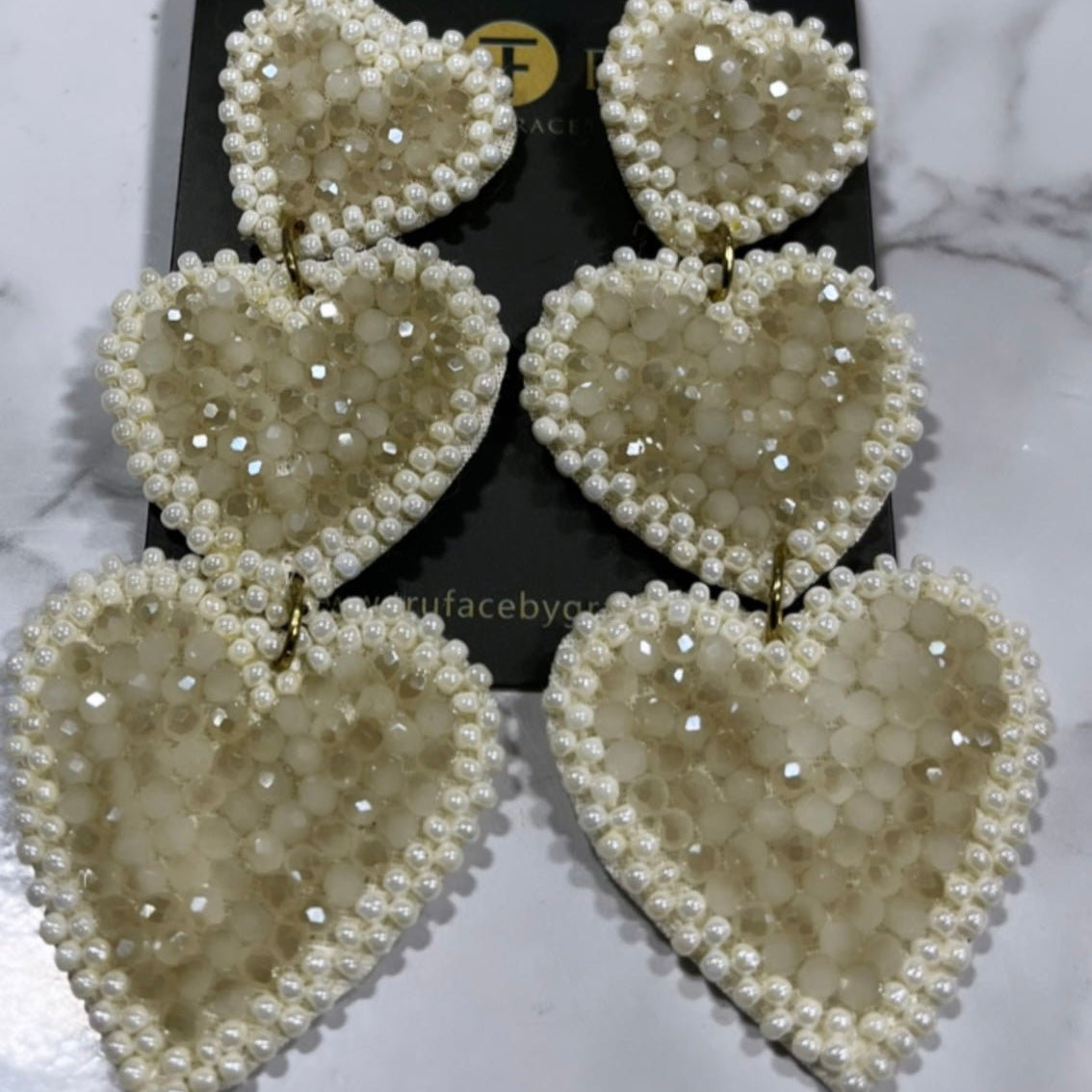 Three tier heart shaped Earrings - Trufacebygrace