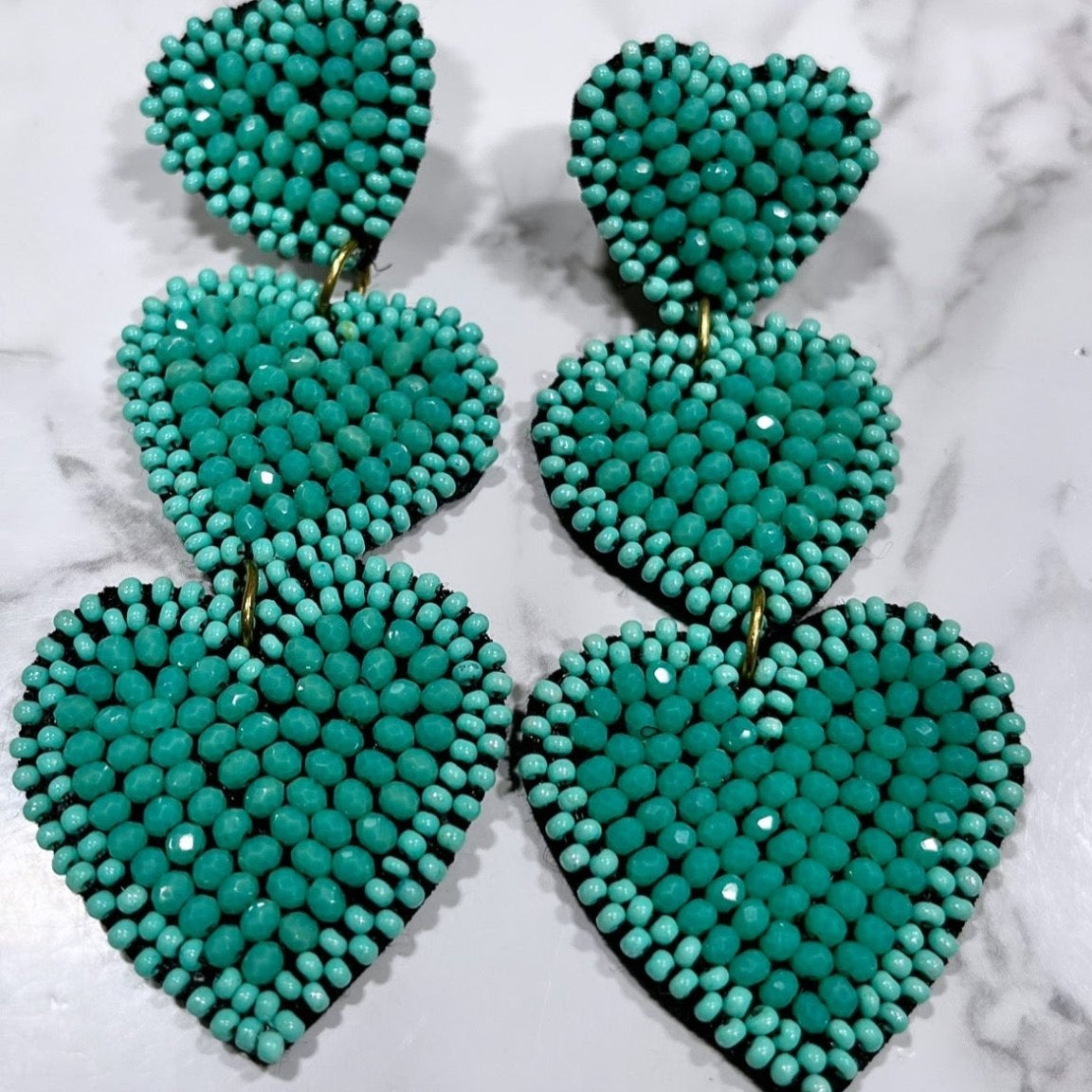 Three tier heart shaped Earrings - Trufacebygrace