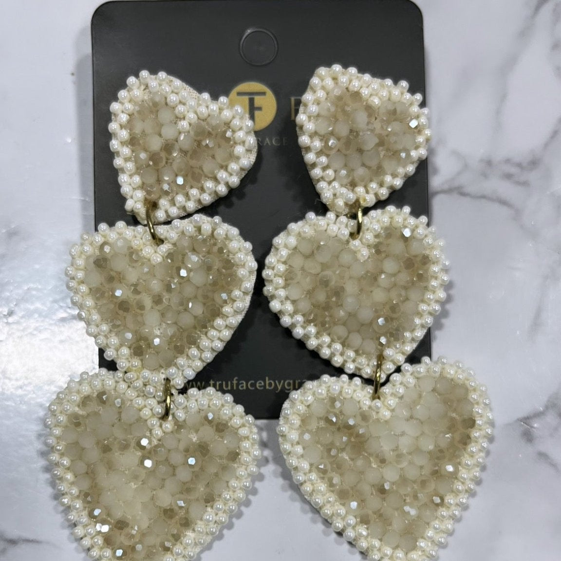 Three tier heart shaped Earrings - Trufacebygrace