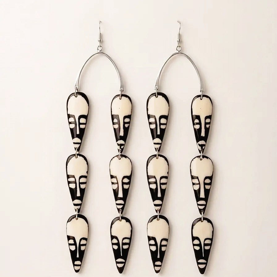 Tribal Face Mask Earrings - Trufacebygrace