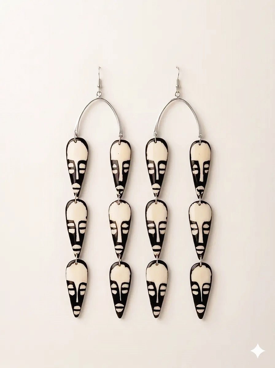 Tribal Face Mask Earrings - Trufacebygrace