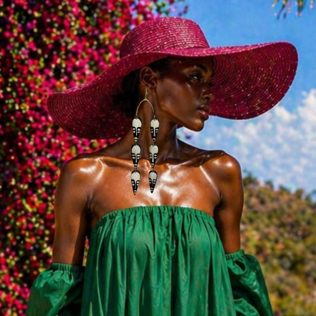 Tribal Face Mask Earrings - Trufacebygrace