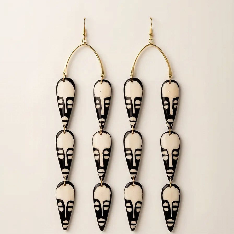 Tribal Face Mask Earrings - Trufacebygrace