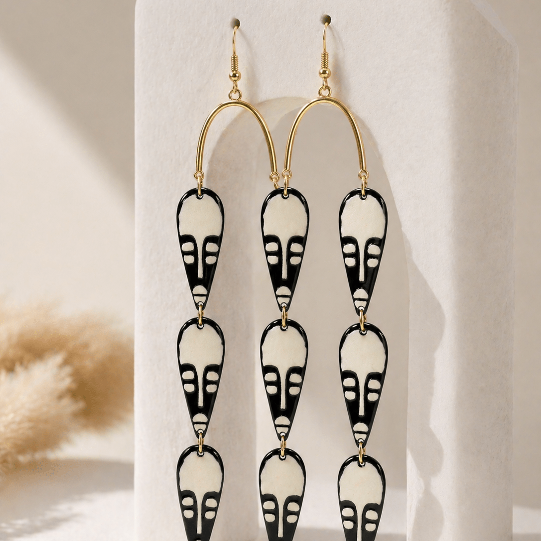 Tribal Face Mask Earrings - Trufacebygrace