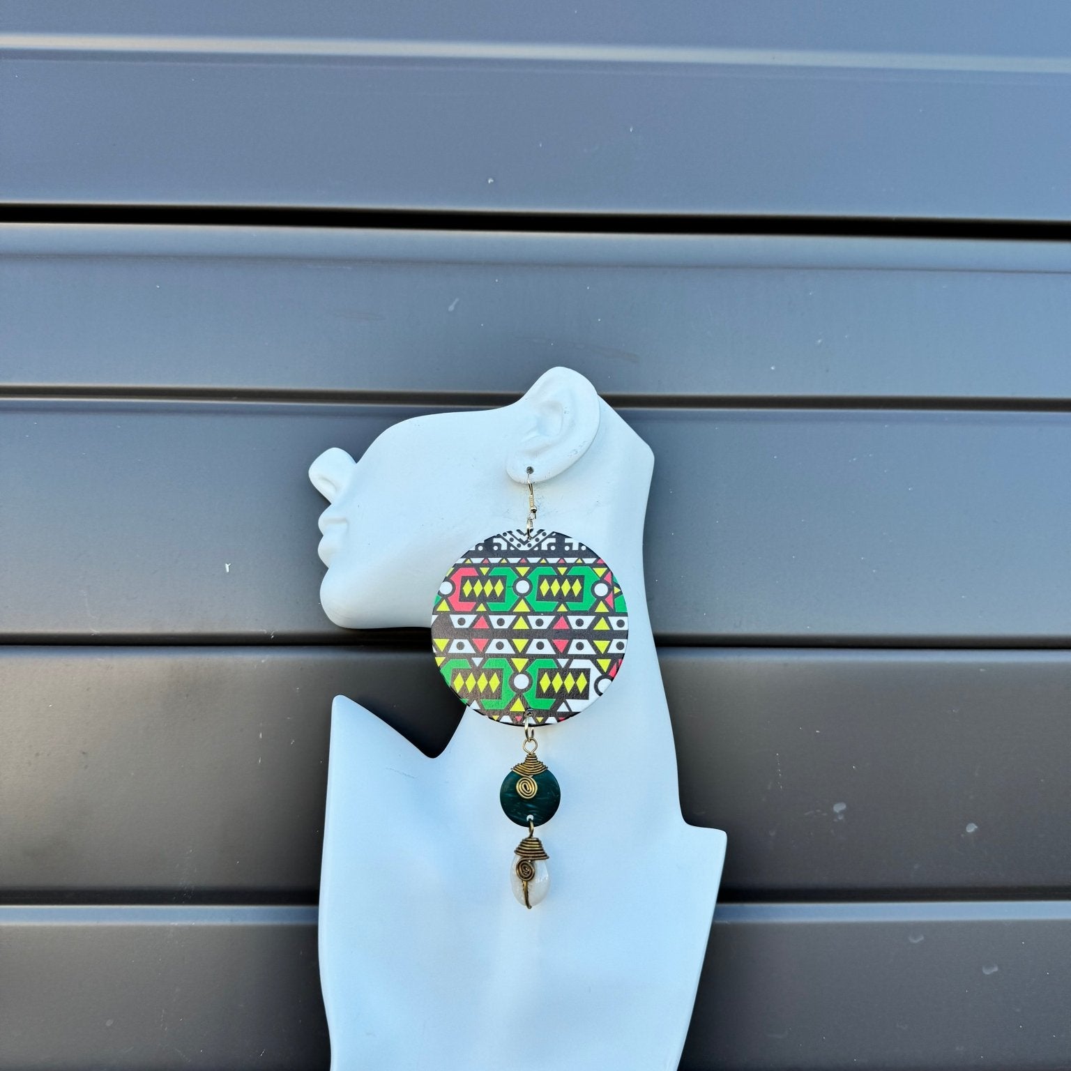 Tribal Luxe Cowry & Wood Earrings - Trufacebygrace