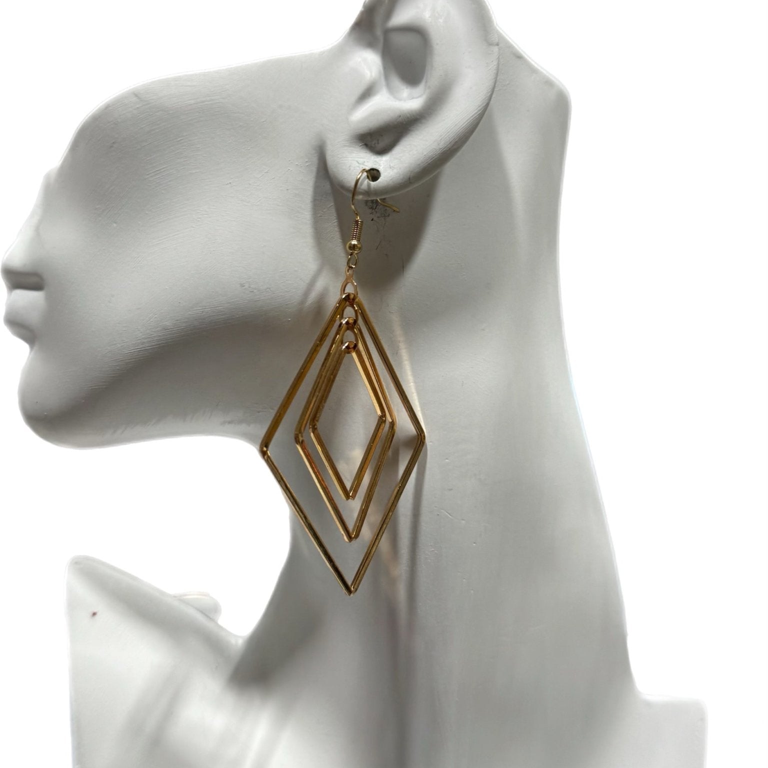 Triple Diamond Dangling Earrings - Trufacebygrace