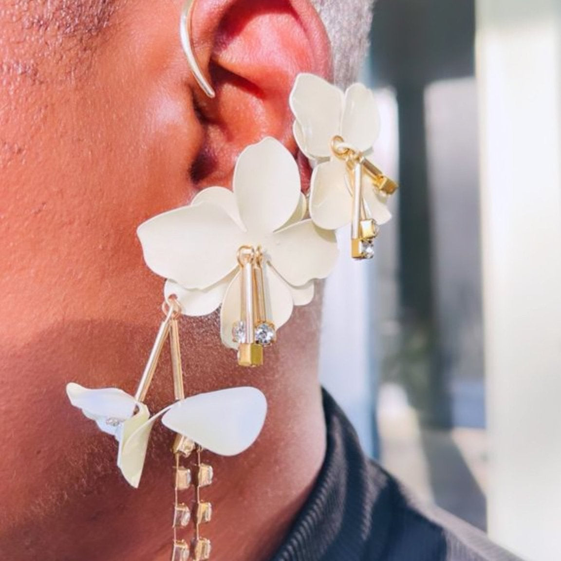 Triple Flower Cuff Earrings - Trufacebygrace