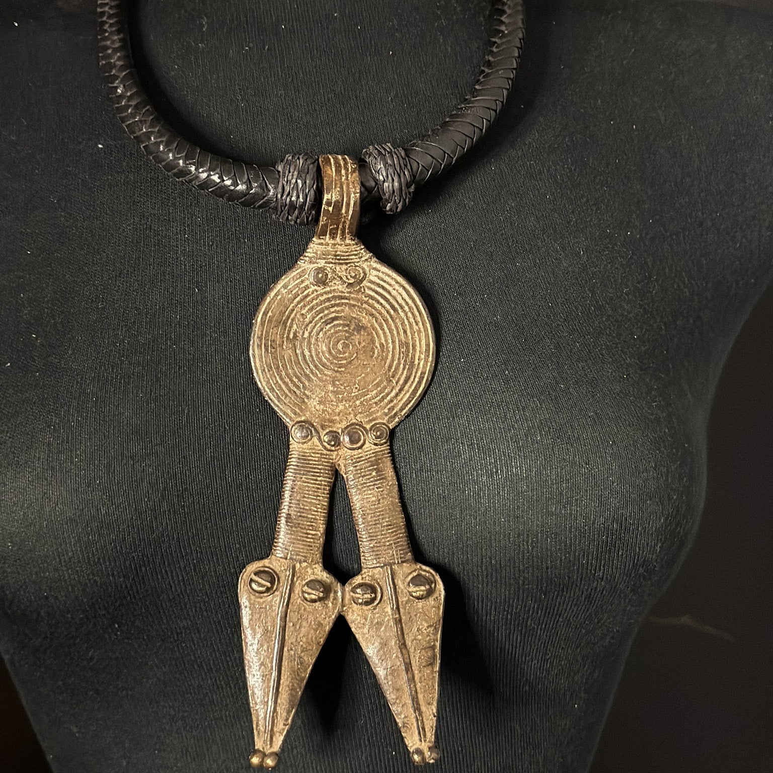 Tuareg / Berber Vintage Metal and Leather Necklace - Trufacebygrace