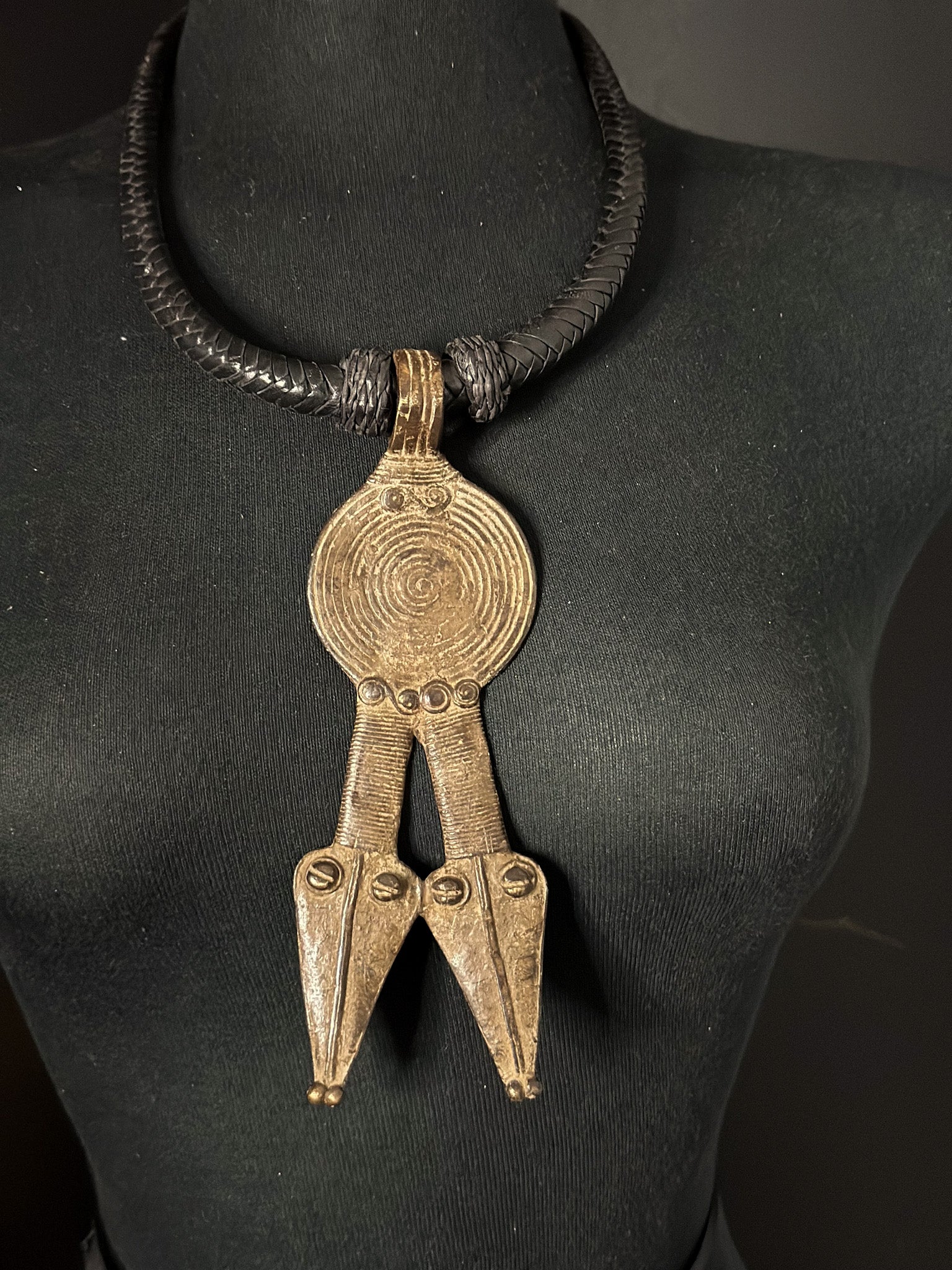 Tuareg / Berber Vintage Metal and Leather Necklace - Trufacebygrace