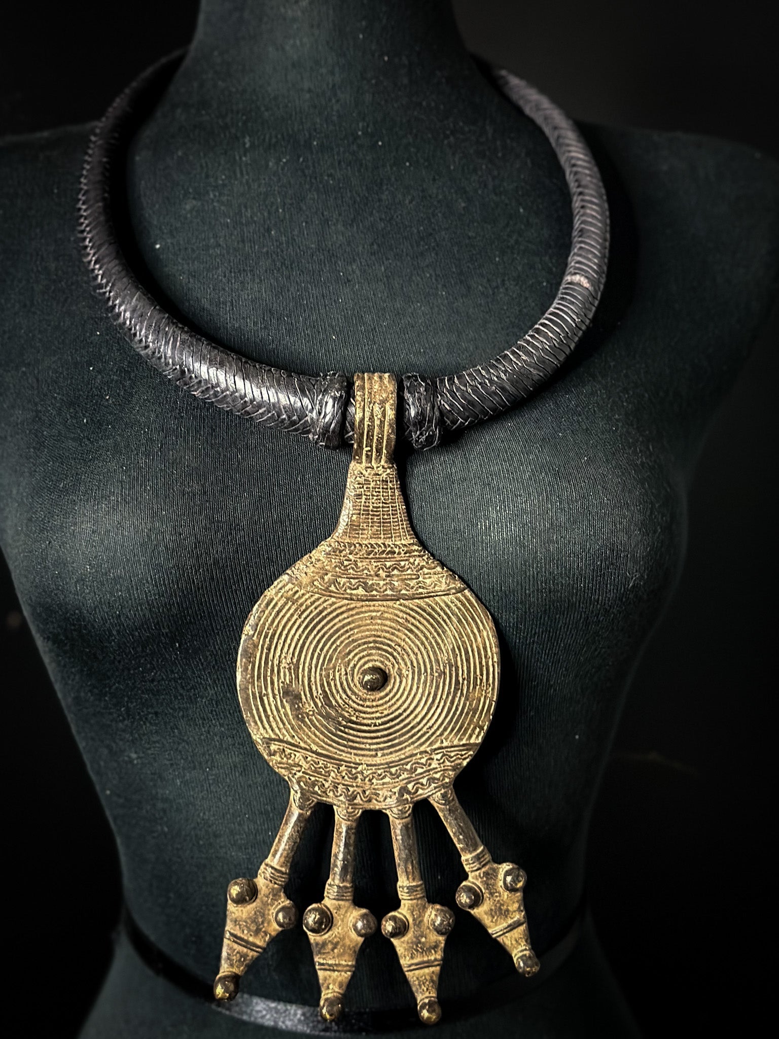 Tuareg / Berber Vintage Metal and Leather Necklace - Trufacebygrace
