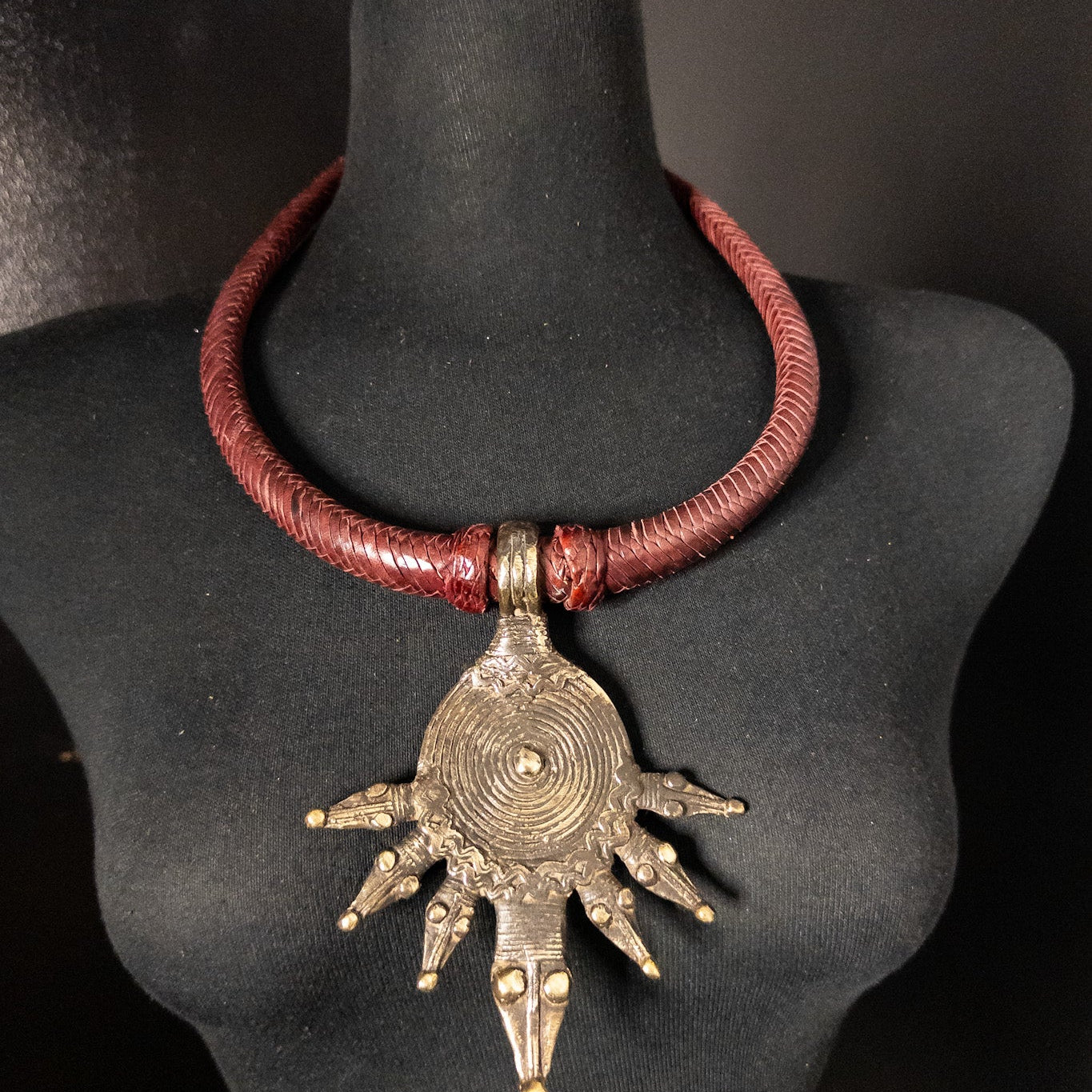 Tuareg / Berber Vintage Metal and Leather Necklace - Trufacebygrace