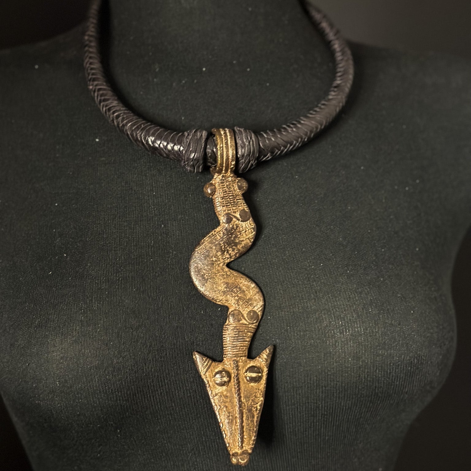 Tuareg / Berber Vintage Metal and Leather Necklace - Trufacebygrace