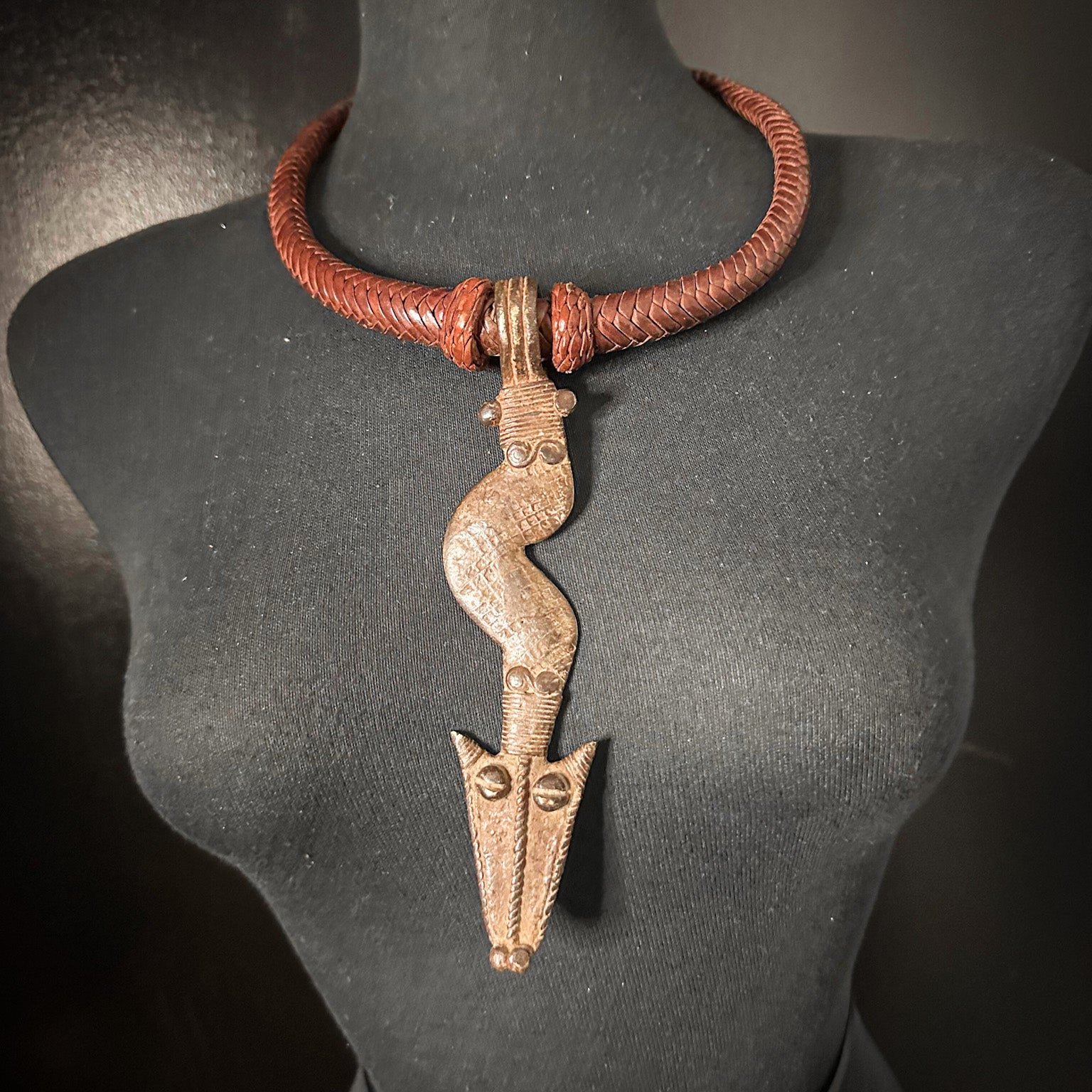 Tuareg / Berber Vintage Metal and Leather Necklace - Trufacebygrace