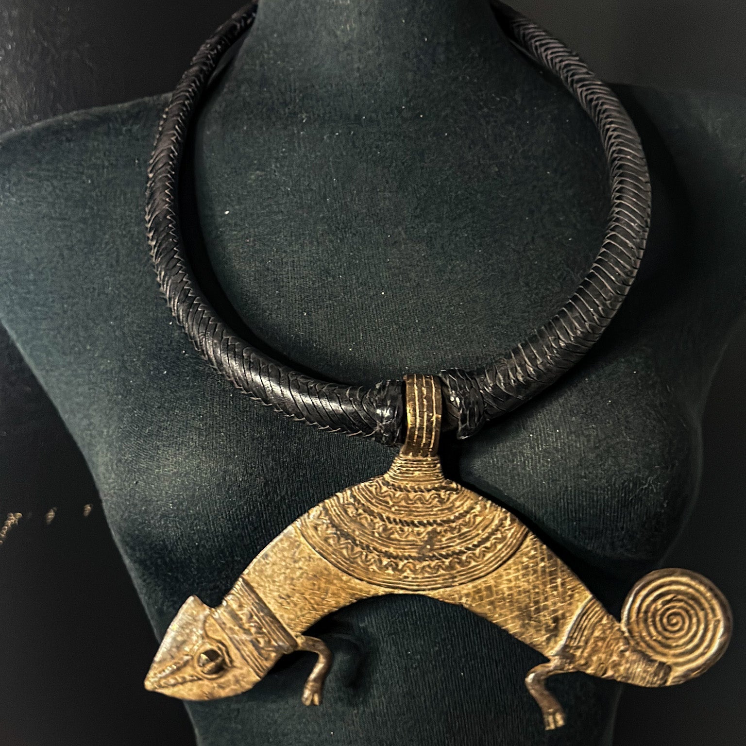 Tuareg / Berber Vintage Metal and Leather Necklace - Trufacebygrace