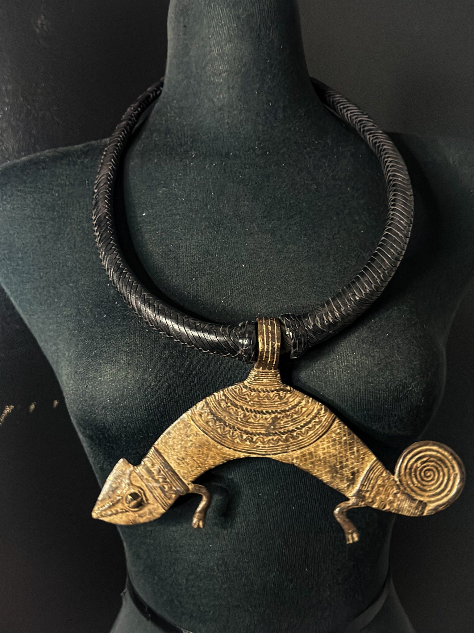 Tuareg / Berber Vintage Metal and Leather Necklace - Trufacebygrace