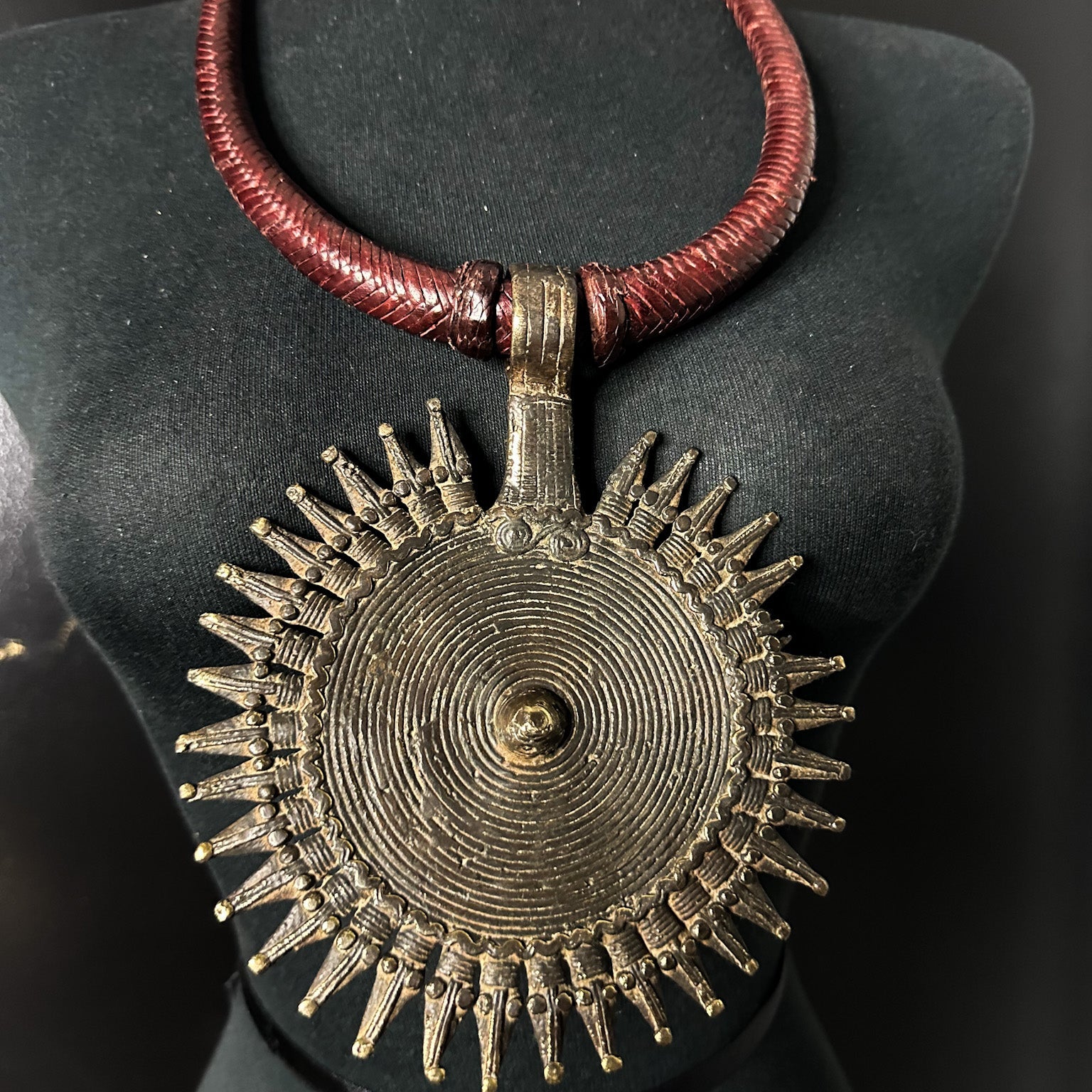 Tuareg / Berber Vintage Metal and Leather Necklace - Trufacebygrace