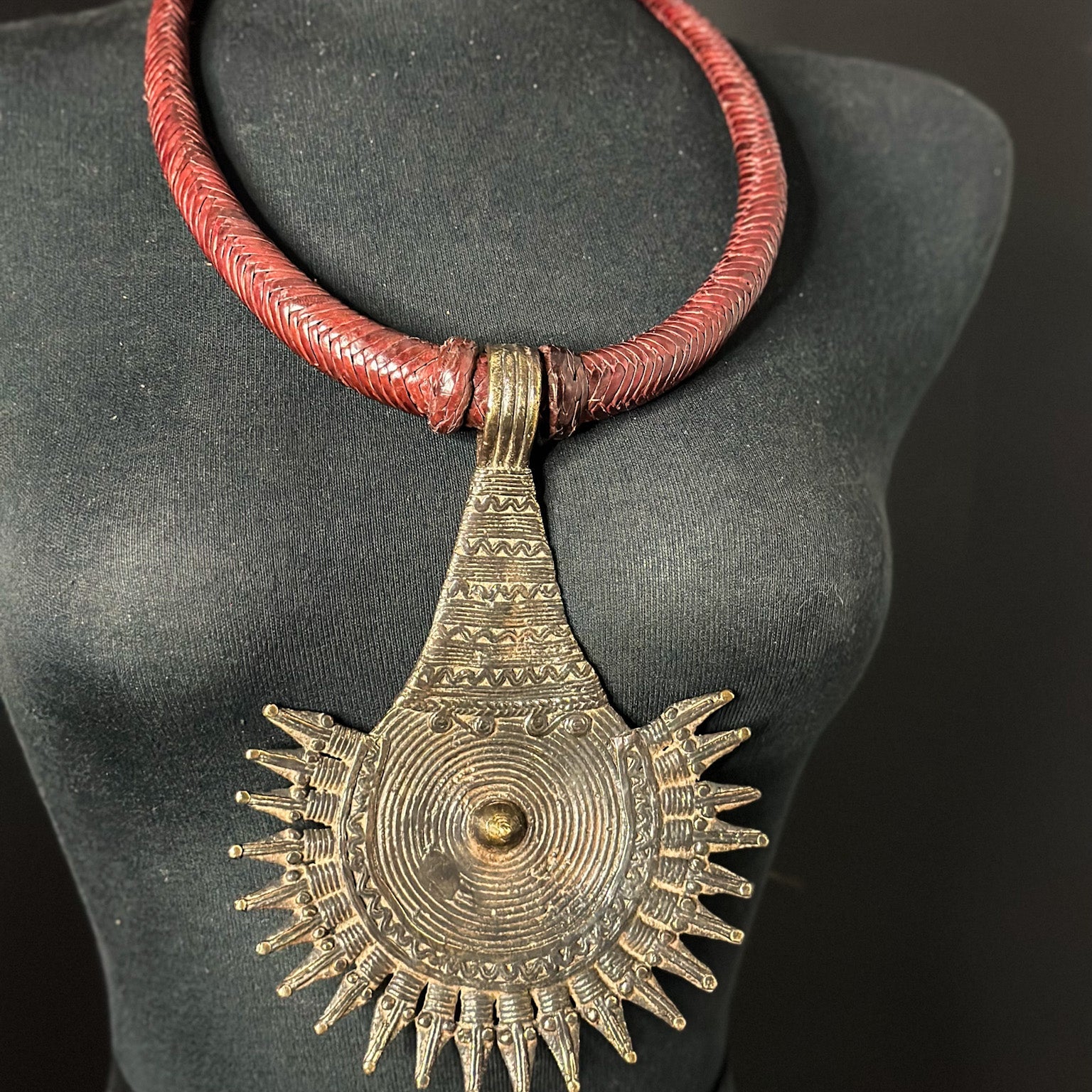 Tuareg / Berber Vintage Metal and Leather Necklace - Trufacebygrace