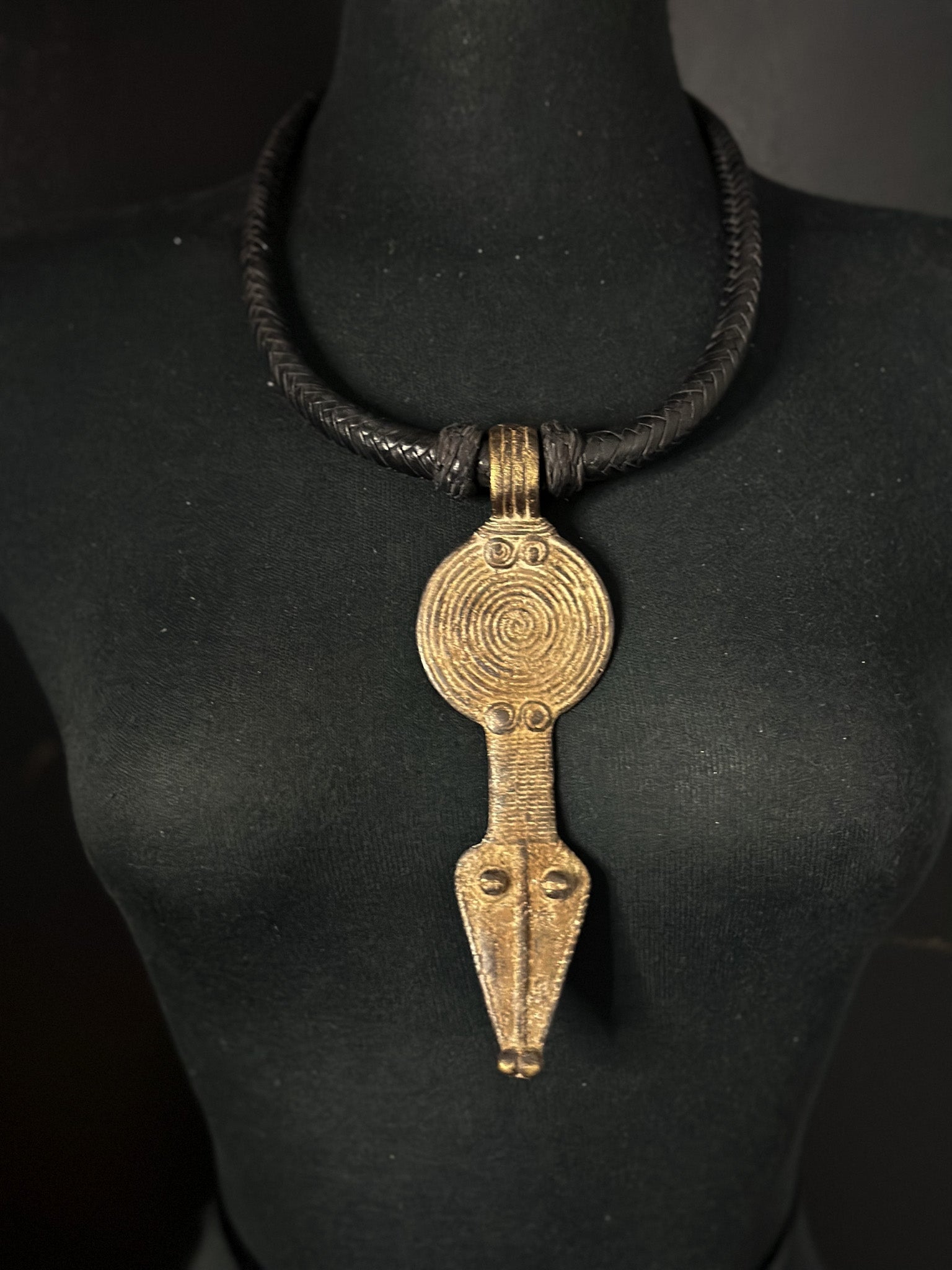 Tuareg / Berber Vintage Metal and Leather Necklace - Trufacebygrace