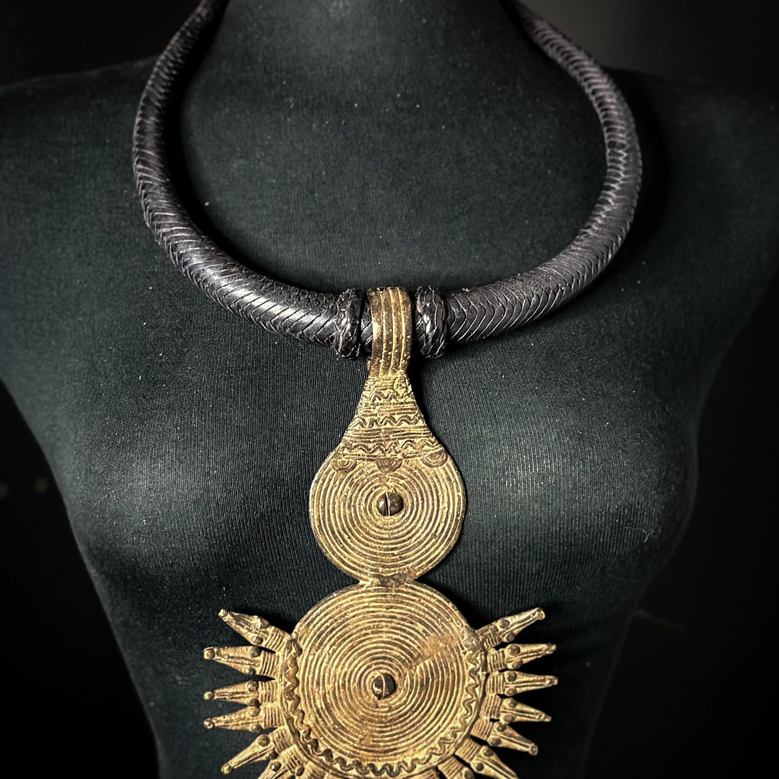 Tuareg / Berber Vintage Metal and Leather Necklace - Trufacebygrace